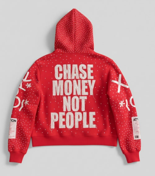 Chase Money Not People Red Zip Up