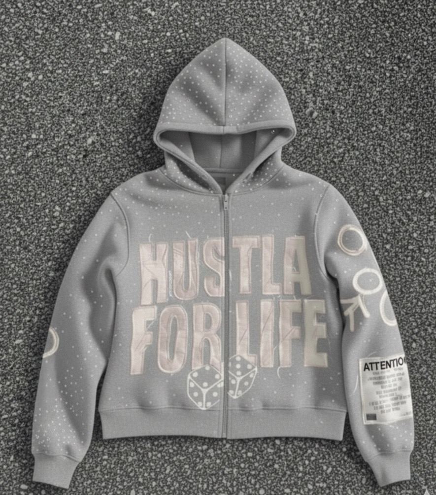 GRAY “CHASE MONEY NOT PEOPLE “ ZIP-UPS