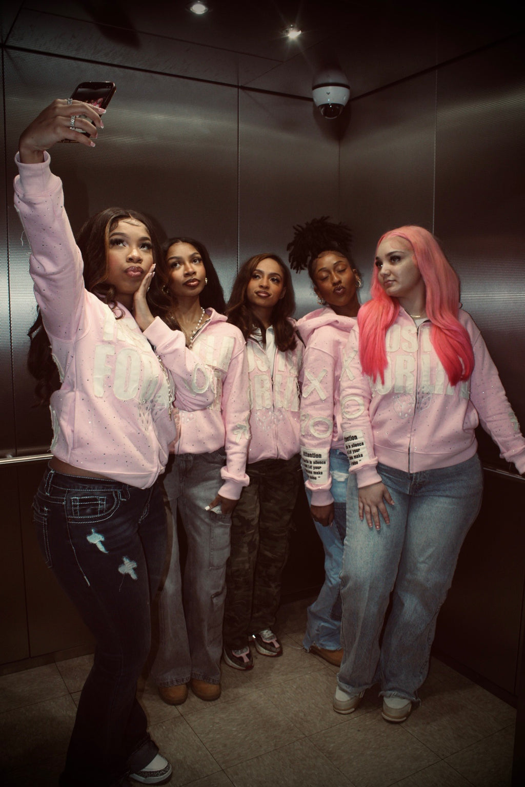 PINK “CHASE MONEY NOT PEOPLE “ ZIP-UP
